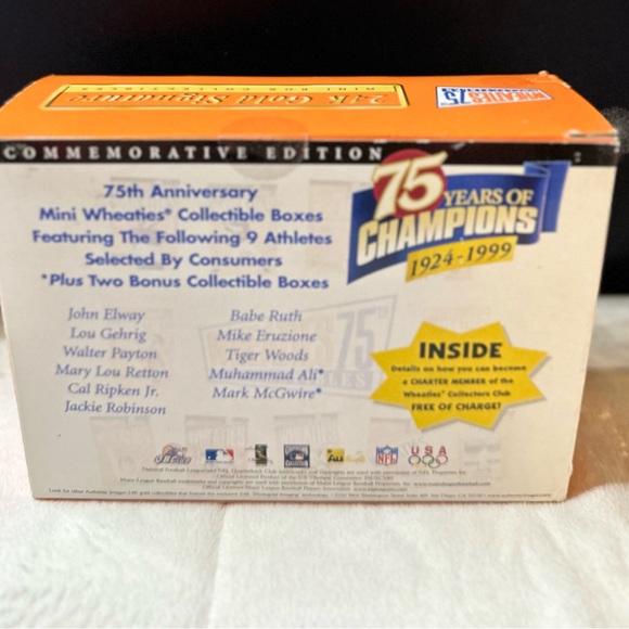 VTG Wheaties 75th Collectibles CAL RIPKEN JR 24k Gold Signature Mini Box w/COA - Picture 2 of 7